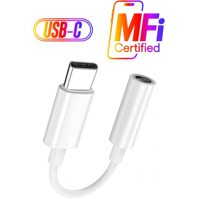 MARGOUN USB C to AUX 3.5mm Adapter Jack Type C to Headphone Jack Adapter White