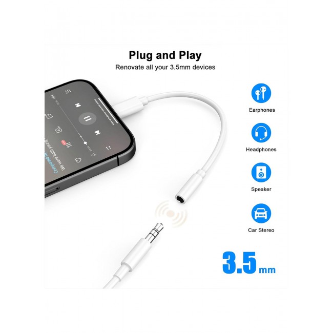 MARGOUN USB C to AUX 3.5mm Adapter Jack Type C to Headphone Jack Adapter White