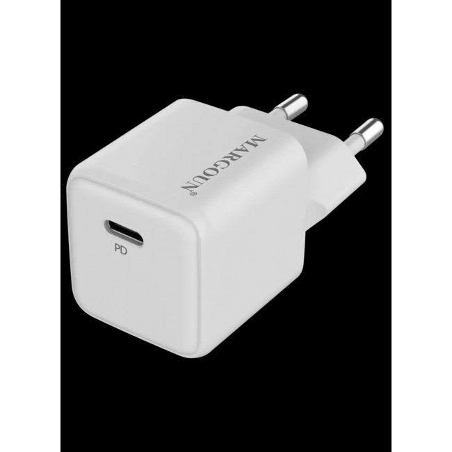 MARGOUN 25W PD Fast Charger Adapter Type C 2Pins for iPhone Samsung and all Universal Mobile Phones and Digital Devices White