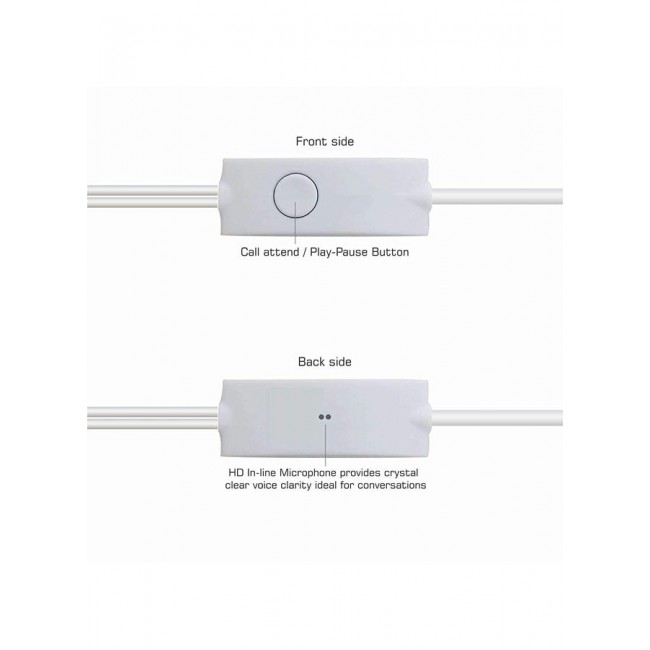 MARGOUN Stereo Headset with Integrated Microphone, Deep and Enriched Sound White