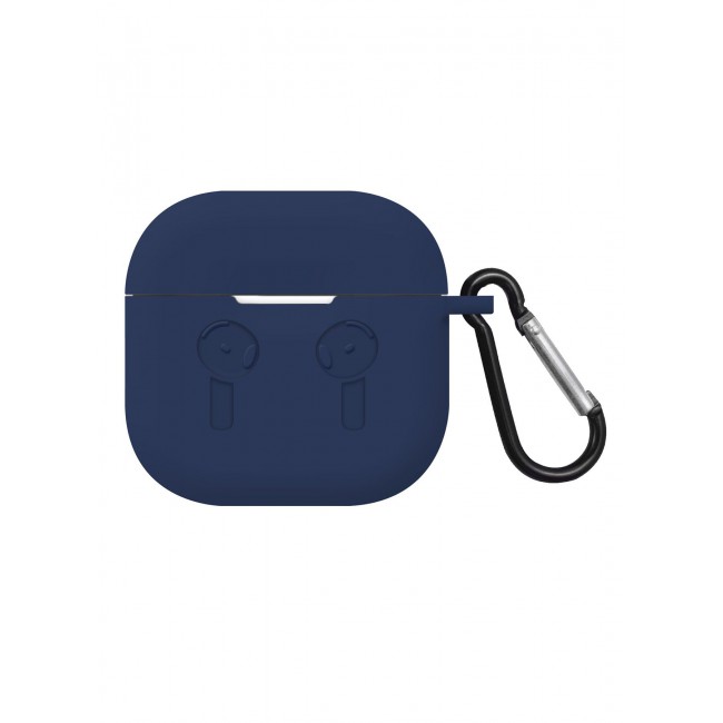 MARGOUN ( for Airpods 4 2024 ) Case Soft Silicone Elegant Cover with Keychain Midnight Blue