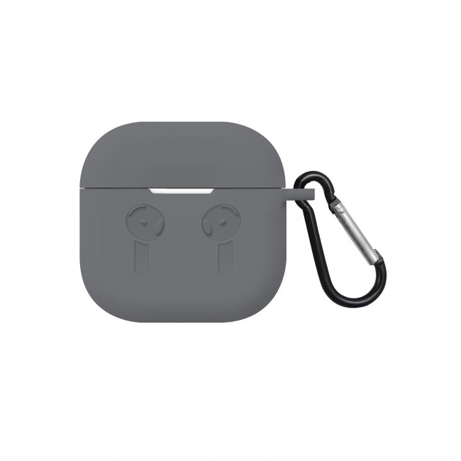 MARGOUN ( for Airpods 4 2024 ) Case Soft Silicone Elegant Cover with Keychain Dark Grey