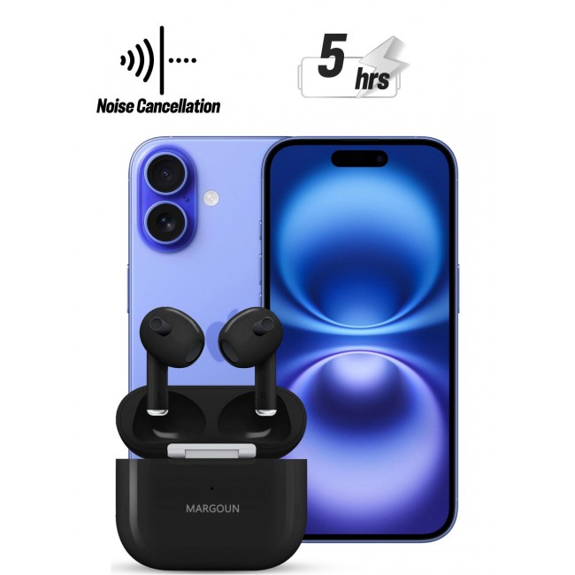 MARGOUN Next-Gen Wireless Bluetooth Earbuds for Ultimate Listening Experience for Apple iPhone 16 Plus Black-3