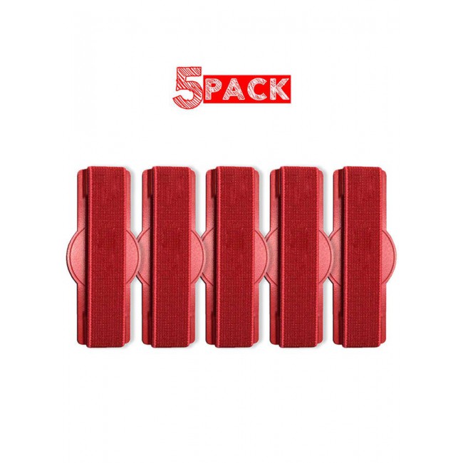 MARGOUN 5Packs, Finger Grip Phone Holder - Compact and Ergonomic Design Anti Slip Mobile Phone Back Grip Holder Red-5