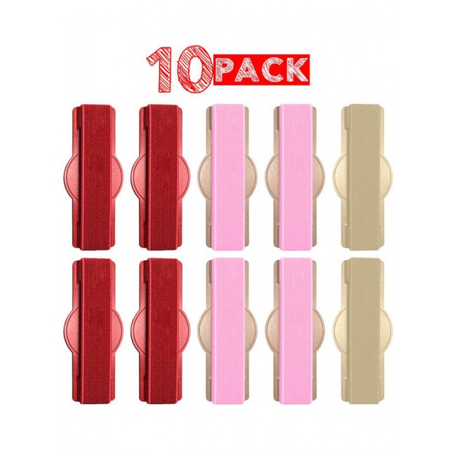MARGOUN 10Pakcs, Finger Grip Phone Holder - Compact and Ergonomic Design Anti Slip Mobile Phone Back Grip Holder Pink Red Gold