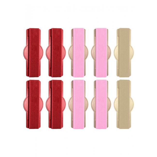 MARGOUN 10Pakcs, Finger Grip Phone Holder - Compact and Ergonomic Design Anti Slip Mobile Phone Back Grip Holder Pink Red Gold