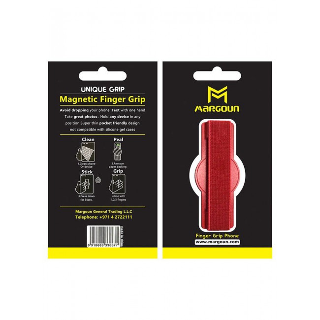 MARGOUN 10Pakcs, Finger Grip Phone Holder - Compact and Ergonomic Design Anti Slip Mobile Phone Back Grip Holder Red
