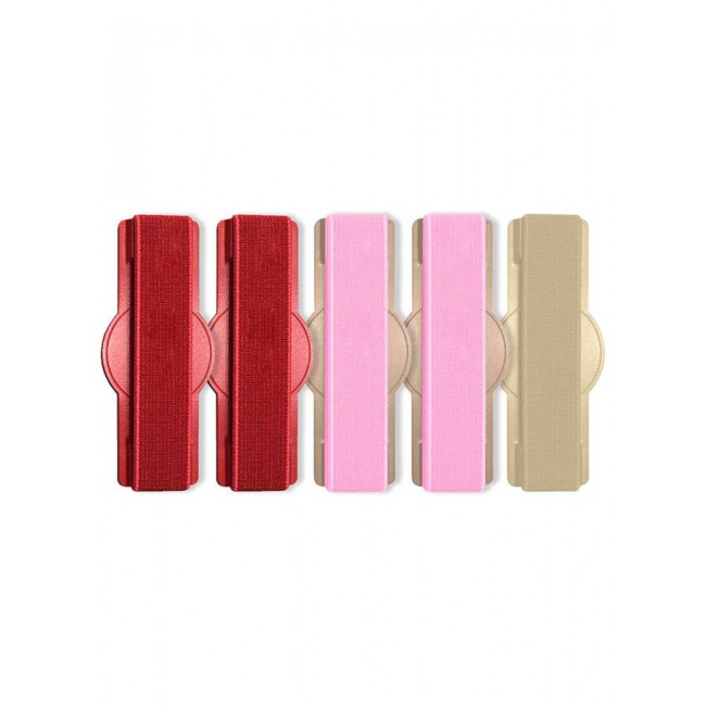 MARGOUN 5Packs, Finger Grip Phone Holder - Compact and Ergonomic Design Anti Slip Mobile Phone Back Grip Holder / Pink Red Gold-5