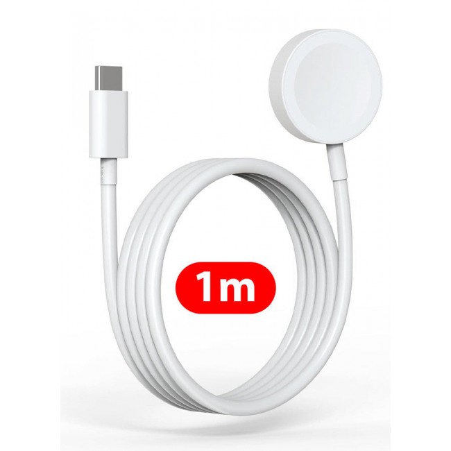 MARGOUN Magnetic Charging Cable for Apple Watch 1m, USB-C Fast Wireless Charger, Compatible with iWatch Series 1-10, Ultra 2, SE White-1