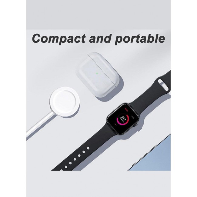 MARGOUN Magnetic Charging Cable for Apple Watch 1m with Adapter, USB-C Fast Wireless Charger, Compatible with iWatch Series 1-10, Ultra 2, SE White-3