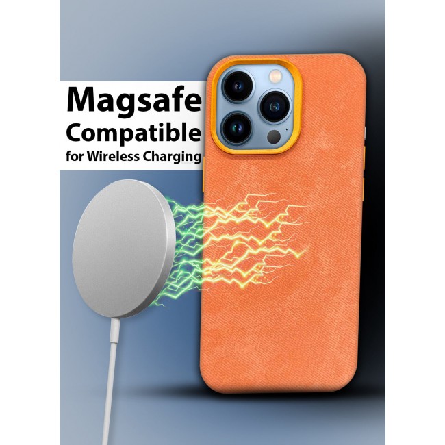 MARGOUN 3Packs iPhone 13 Pro Max Alcantara Case Cover Premium Quality Luxurious Soft Touch Protection with Metal Camera Frame with Two 3D Screen Protectors - Orange Orange-3