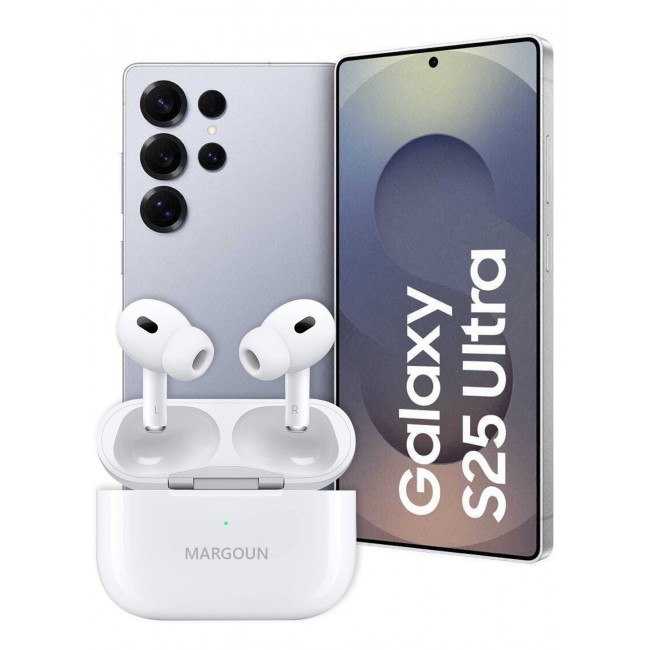 MARGOUN Wireless Earbuds Pro 2 for Samsung Galaxy S25 Ultra with Charging Case, Bluetooth Sport In-Ear Headphones Hi-Fi Stereo Sound Noise Reduction - White White-AP3