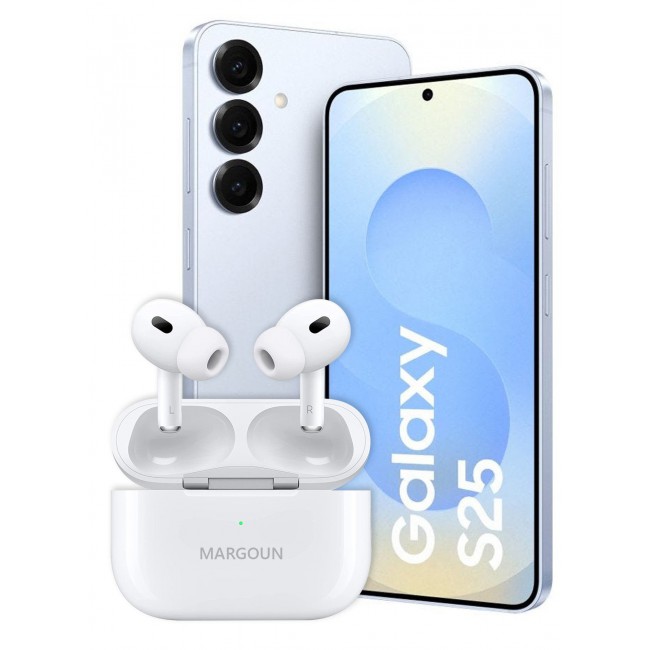 MARGOUN Wireless Earbuds Pro 2 for Samsung Galaxy S25 with Charging Case, Bluetooth Sport In-Ear Headphones Hi-Fi Stereo Sound Noise Reduction - White White-AP1