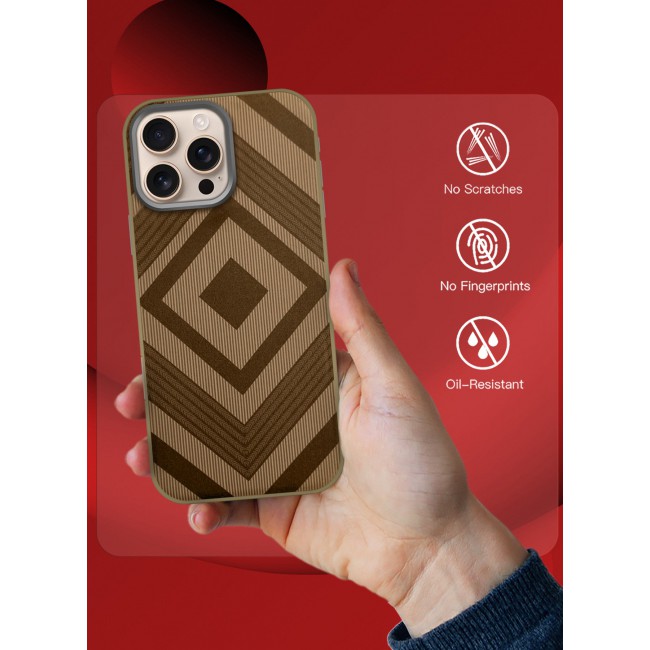 MARGOUN iPhone 16 Pro Max 2Packs Case Cover Carbon Fiber Pattern Phone Case Slim Shockproof Back Cover with 3D Screen Protector - Kajsa Cube Pattern Kajsa Cube Pattern-2