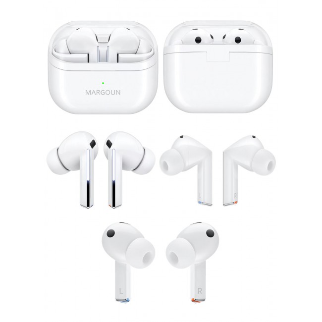 MARGOUN Buds3 Pro Wireless Earbuds with Touch Control & Magnetic Charging Case for Galaxy Zflip 6 white