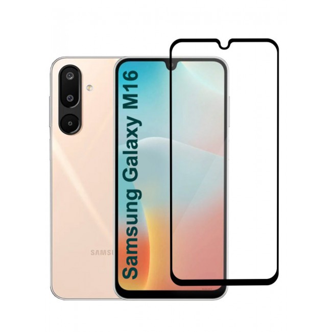 MARGOUN Samsung Galaxy M16 Screen Protector Full Coverage 9H Tempered Glass HD Clarity With Anti-Fingerprint And Edge-To-Edge Fit Side Black-1