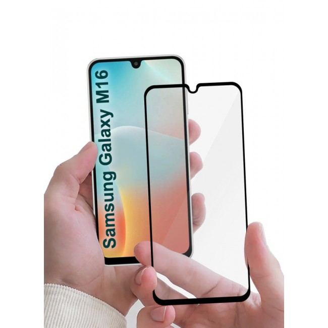 MARGOUN Samsung Galaxy M16 Screen Protector Full Coverage 9H Tempered Glass HD Clarity With Anti-Fingerprint And Edge-To-Edge Fit Side Black-1
