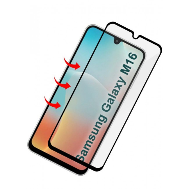 MARGOUN Samsung Galaxy M16 Screen Protector Full Coverage 9H Tempered Glass HD Clarity With Anti-Fingerprint And Edge-To-Edge Fit Side Black-1