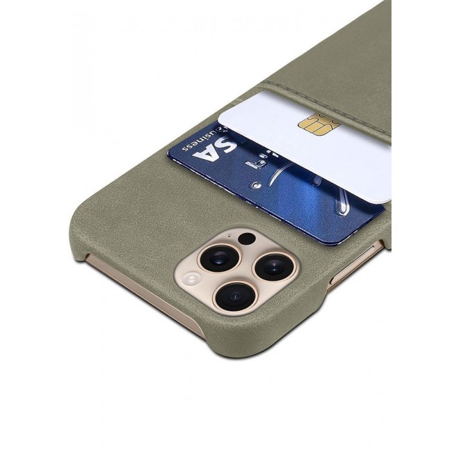 MARGOUN Protective Case And Cover For iPhone 16 Pro Max Case Leather With Card Holder Grey-1