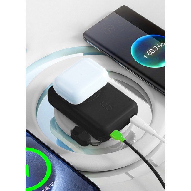 MARGOUN 18800 mAh Y390 Power Bank 22.5W Fast Charging With Wireless And USB-C To Lightning Cable Black-2