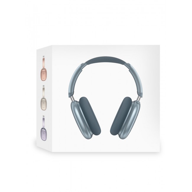 MARGOUN Air Max Pro Wireless Over Ear Headphones with Active Noiose Cancellation and Built-in Mi, Comfortable and Lightweight - Blue blue