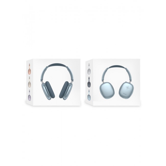 MARGOUN Air Max Pro Wireless Over Ear Headphones with Active Noiose Cancellation and Built-in Mi, Comfortable and Lightweight - Blue blue