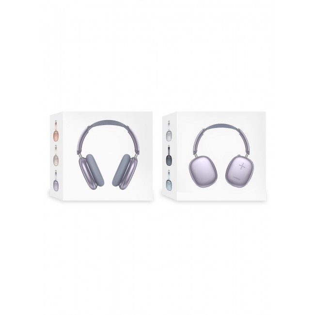 MARGOUN Air Max Pro Wireless Over Ear Headphones with Active Noiose Cancellation and Built-in Mi, Comfortable and Lightweight - Purple purple