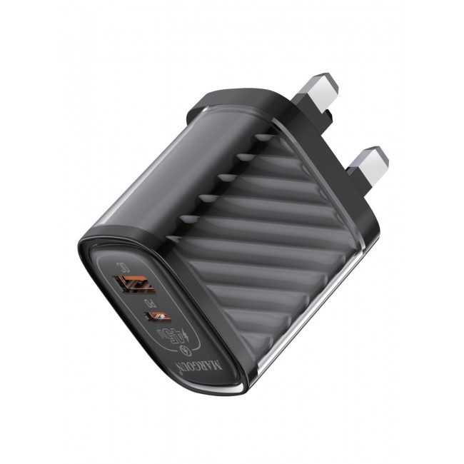 MARGOUN 45W Power Adapter Duo, Dual USB-C & USB-A Ports, PD & QC Super Fast Charging With Cable Type-C for Huawei Pura 70/80 Series Black
