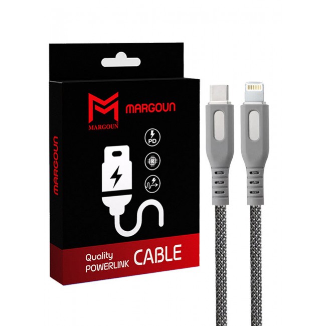 MARGOUN Magnetic USB-C to Lightning Fast Charging Cable (1M) - PD 18W, Snap-On Design, MFi-Certified, Nylon-Braided - Light Grey Light Grey-5