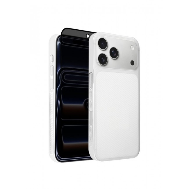 MARGOUN 2Packs Case Cover for iPhone 17 Pro Max, Air Skin Line Design Back Cover, Sturdy Durable Ultra-Thin Case, Drop Protection Cover Clear with Privacy Screen Protector - White-4