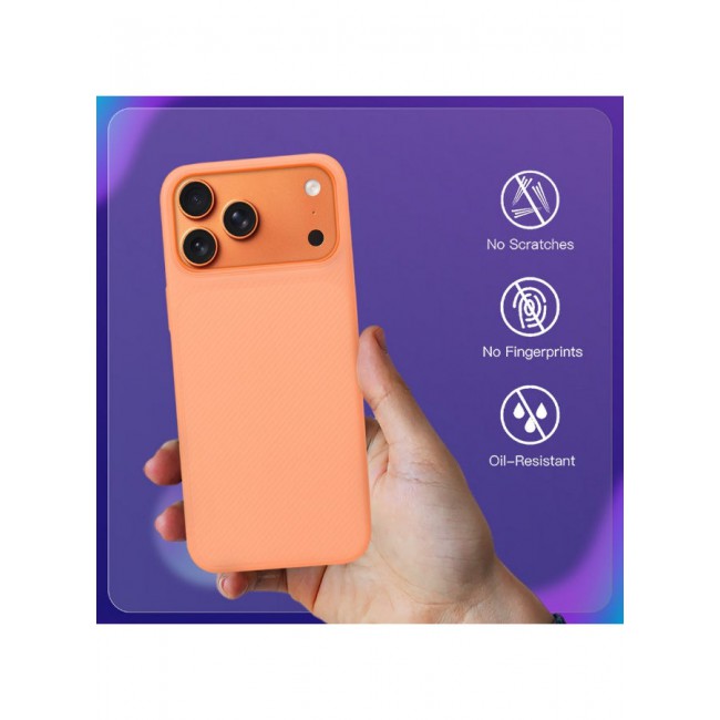 MARGOUN 2Packs Case Cover for iPhone 17 Pro Max, Air Skin Line Design Back Cover, Sturdy Durable Ultra-Thin Case, Drop Protection Cover Clear with 3D Screen Protector - Cosmic Orange-2