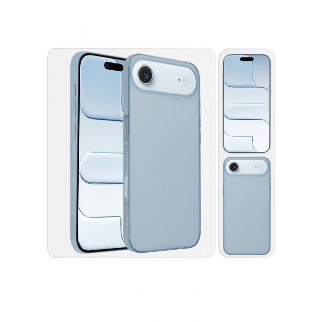 MARGOUN 2 Packs Case Cover for iPhone 17 Air - Sturdy Durable Ultra-Thin Case - Air Skin Line Design Transparent Back Cover - Drop Protection Cover with 3D Screen Protector - Light Blue-2 Light Blue-2