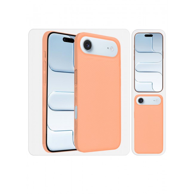 MARGOUN 2 Packs Case Cover for iPhone 17 Air - Sturdy Durable Ultra-Thin Case - Air Skin Line Design Transparent Back Cover - Drop Protection Cover with 3D Screen Protector - Cosmic Orange-2 Cosmic Orange-2