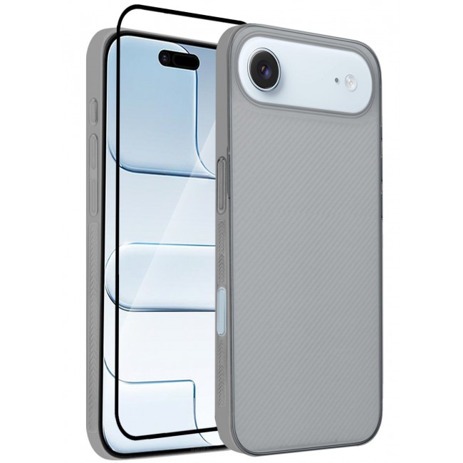 MARGOUN 2 Packs Case Cover for iPhone 17 Air - Sturdy Durable Ultra-Thin Case - Air Skin Line Design Transparent Back Cover - Drop Protection Cover with 3D Screen Protector - Black-2 Black-2