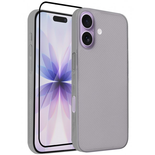 MARGOUN 2 Packs Case Cover for iPhone 17 - Sturdy Durable Ultra-Thin Case - Air Skin Line Design Transparent Back Cover - Drop Protection Cover with 3D Screen Protector - Black-2