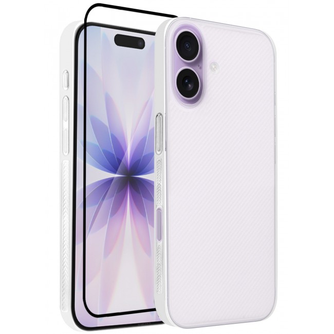 MARGOUN 2 Packs Case Cover for iPhone 17 - Sturdy Durable Ultra-Thin Case - Air Skin Line Design Transparent Back Cover - Drop Protection Cover with 3D Screen Protector - White-2