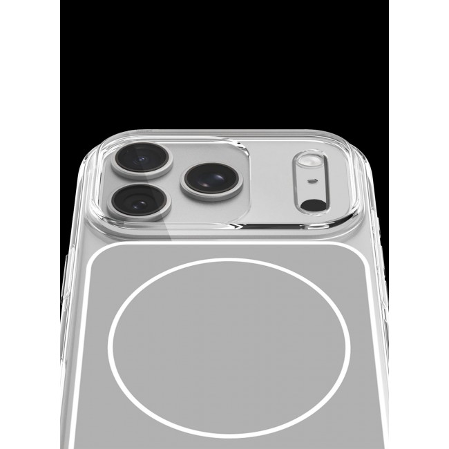 MARGOUN Transparent Magnetic Case Cover for iPhone 17 Pro Max - Scratch-Resistant Protection with Raised Edges - Silver