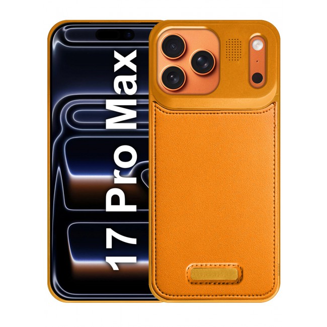 MARGOUN MagSafe Leather Aluminum Alloy Metal Case for iPhone 17 Pro Max - with Aromatherapy - Shockproof Lens Protection - - Cosmic Orange-1