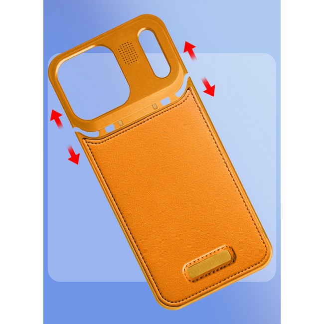 MARGOUN MagSafe Leather Aluminum Alloy Metal Case for iPhone 17 Pro Max - with Aromatherapy - Shockproof Lens Protection - - Cosmic Orange-1