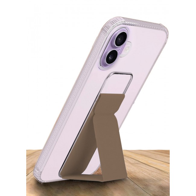 MARGOUN Finger Grip Clear Case Cover for iPhone 17- Kickstand Car Magnetic Holder Multi-function Protective Two-in-one Case - Brown-1
