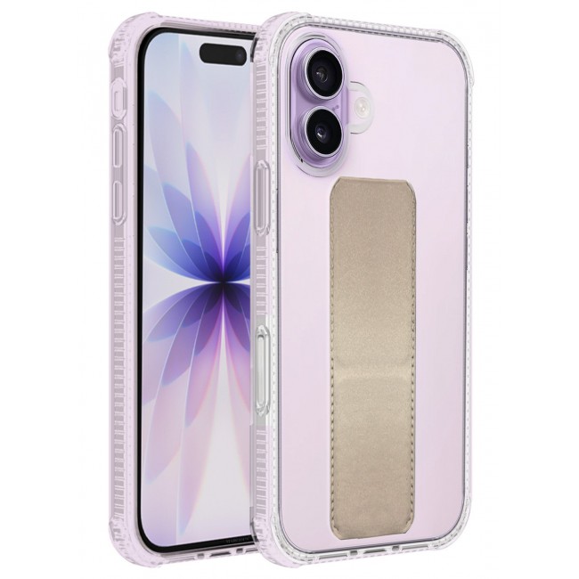 MARGOUN 2 Packs Finger Grip Clear Case Cover for iPhone 17- Kickstand Car Magnetic Holder Multi-function Protective Two-in-one Case with Privacy Screen Protector - Golden-4