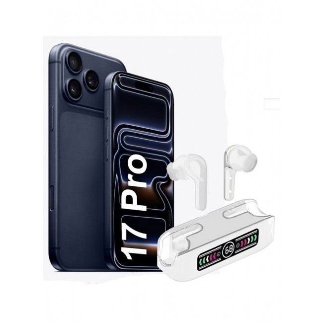 MARGOUN Stereo Wireless Headset for iPhone 17 Pro with Auto Pairing and LED Display White