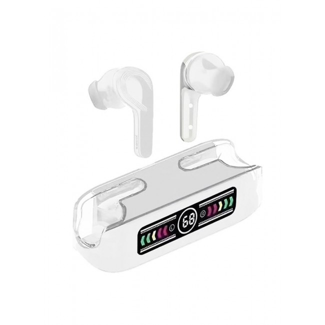 MARGOUN Stereo Wireless Headset for iPhone 17 Pro Max with Auto Pairing and LED Display White