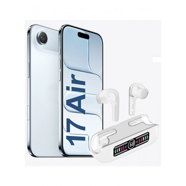 MARGOUN Stereo Wireless Headset for iPhone 17 Air with Auto Pairing and LED Display White