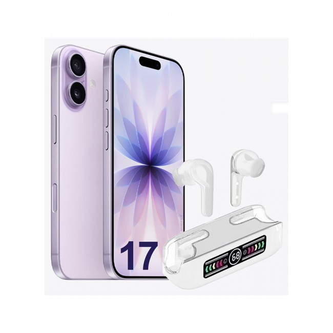 MARGOUN Stereo Wireless Headset for iPhone 17 with Auto Pairing and LED Display White