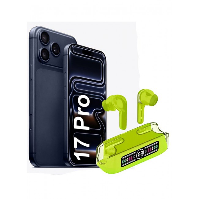 MARGOUN Stereo Wireless Headset for iPhone 17 Pro with Auto Pairing and LED Display Green