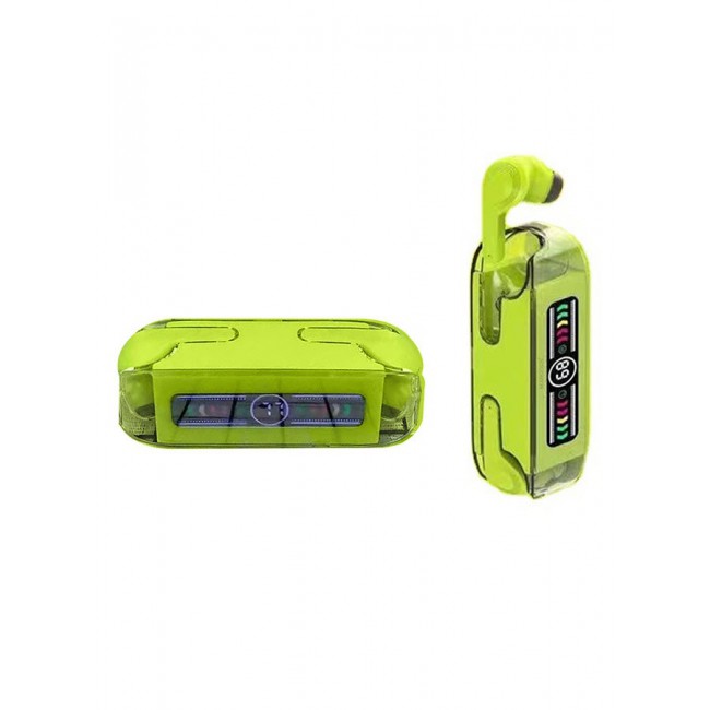 MARGOUN Stereo Wireless Headset for iPhone 17 Pro with Auto Pairing and LED Display Green
