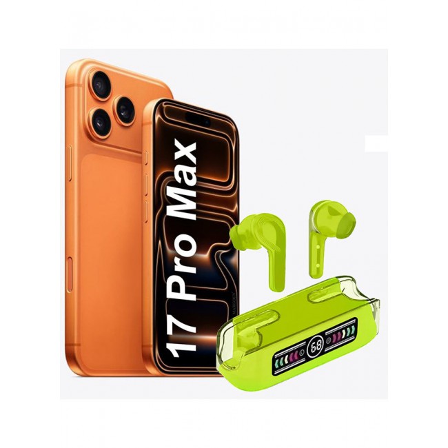MARGOUN Stereo Wireless Headset for iPhone 17 Pro Max with Auto Pairing and LED Display Green