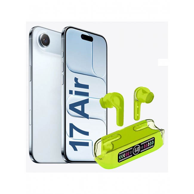 MARGOUN Stereo Wireless Headset for iPhone 17 Air with Auto Pairing and LED Display - Green