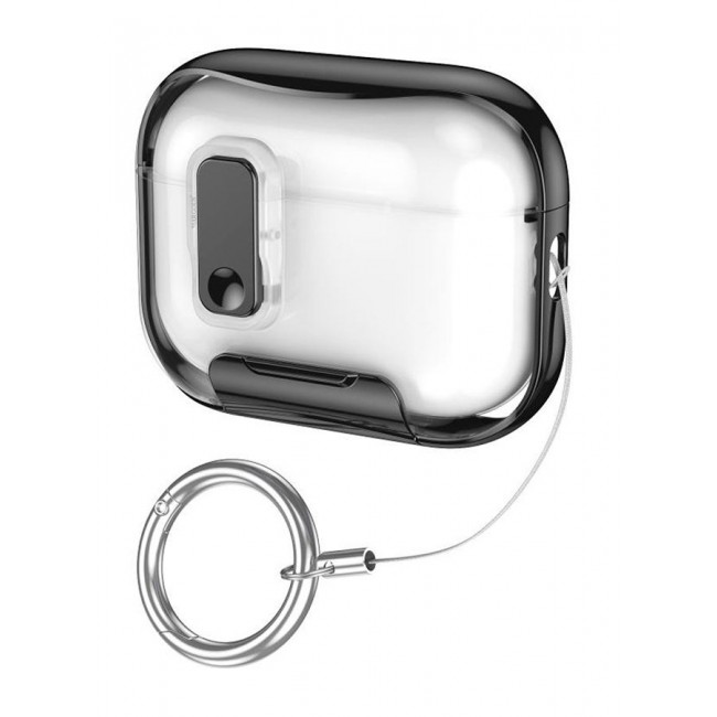 MARGOUN Clear Case for AirPods Pro 3 with Secure Lock and Keychain Attachment Clear Black